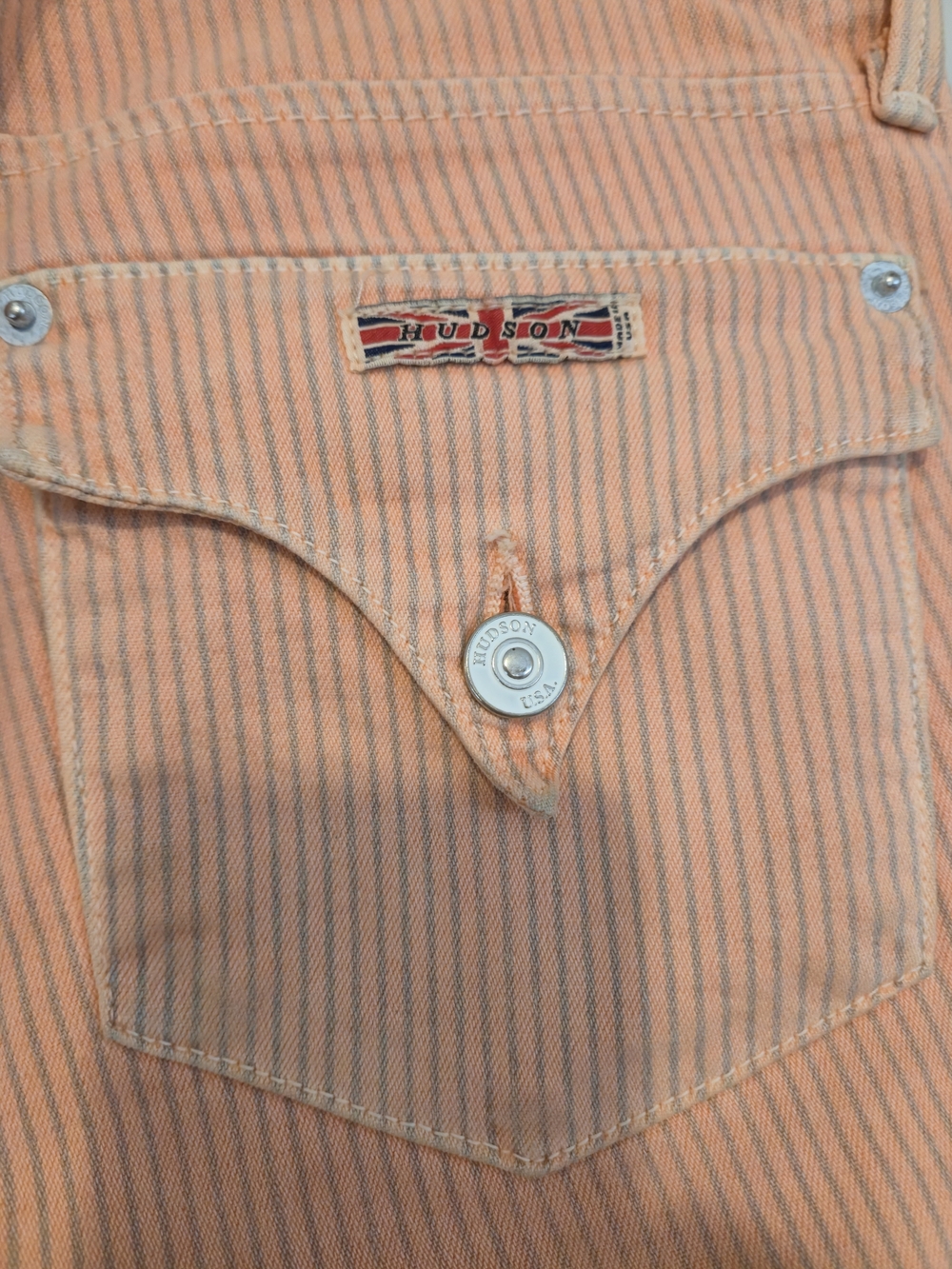 Hudson Jeans Women's Peach Striped Work Pants